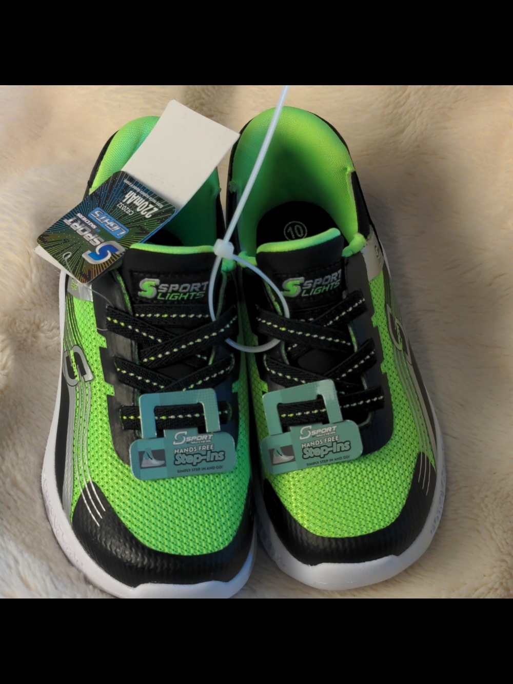 Skechers Kids Green and Black Sport Light Sneakers